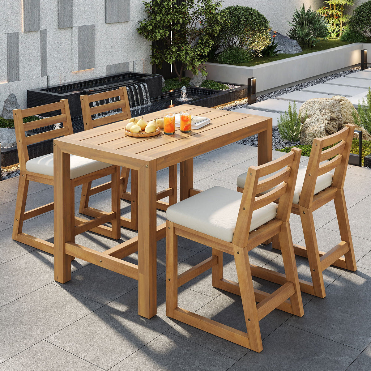 Patio Bar Set with Ergonomic Chairs - Light Brown or Dark Brown, photo 29 of 40