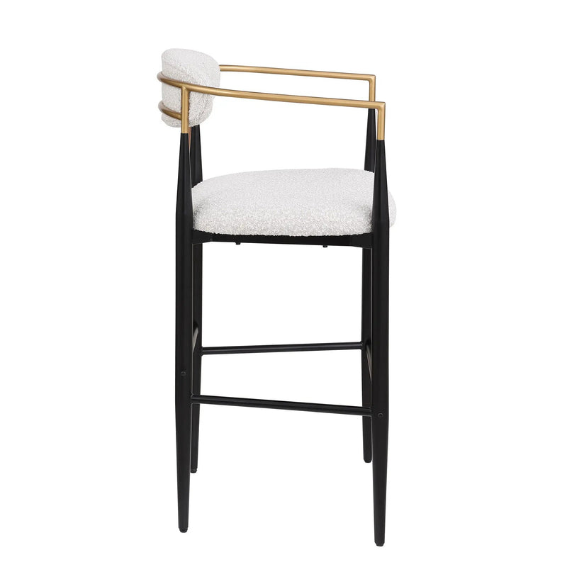 Upholstered Bar Stools With Backs for Kitchen Island (Set of 2) - Beige by HouseOfZazla