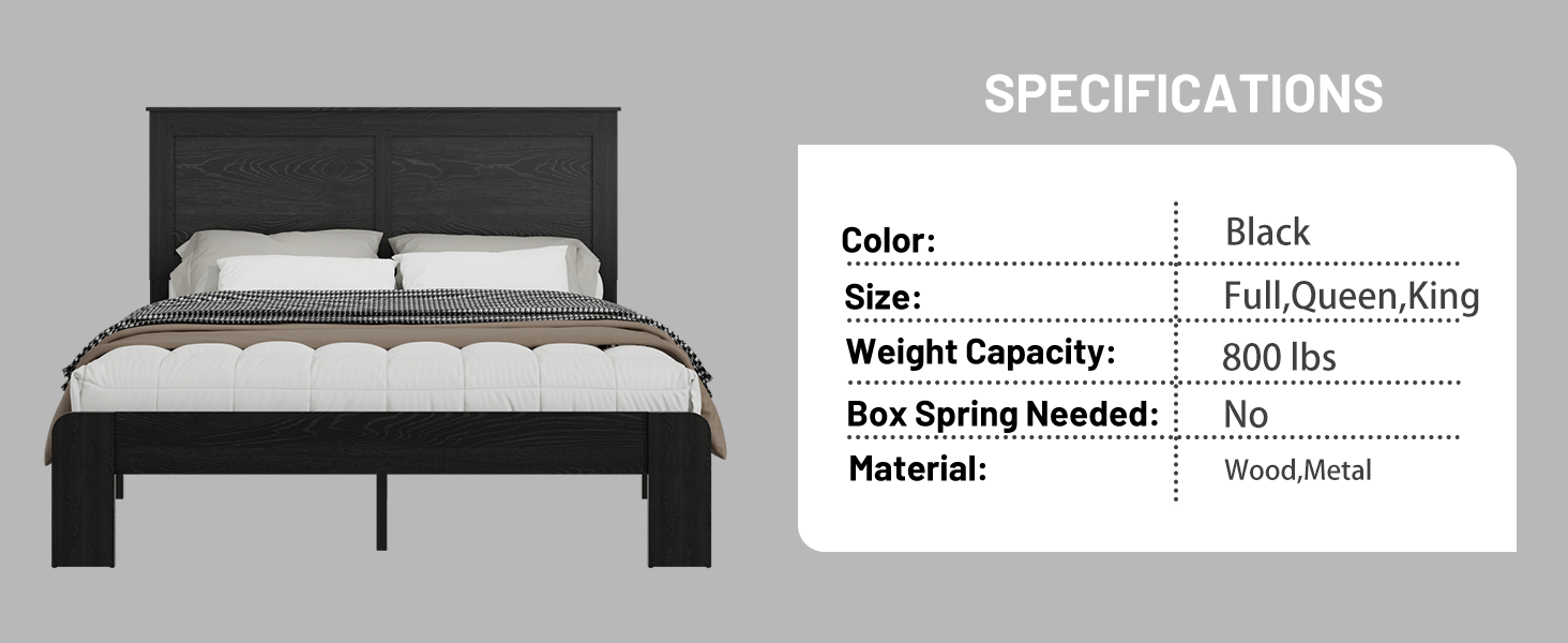 Full Size Wood Platform Bed Frame by HouseOfZazla
