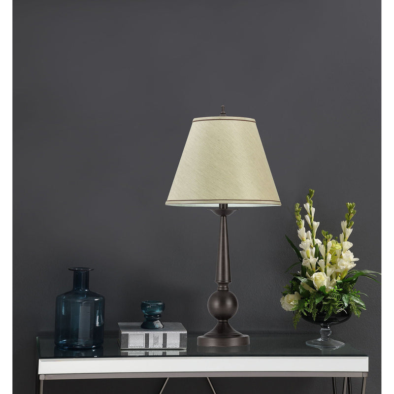 Table Lamps With Cone Shade (Set of 2) - Beige / Brown by HouseOfZazla