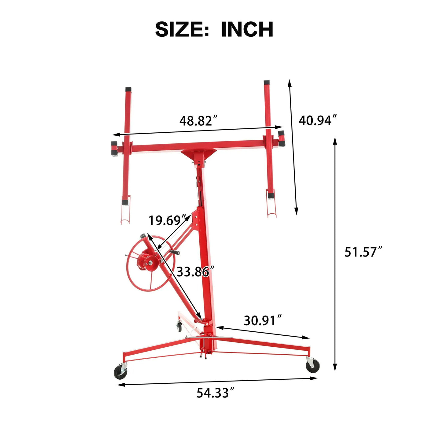 Drywall Lift Panel Hoist Jack Lifter with Caster Wheels and Telescopic Arm by HouseOfZazla