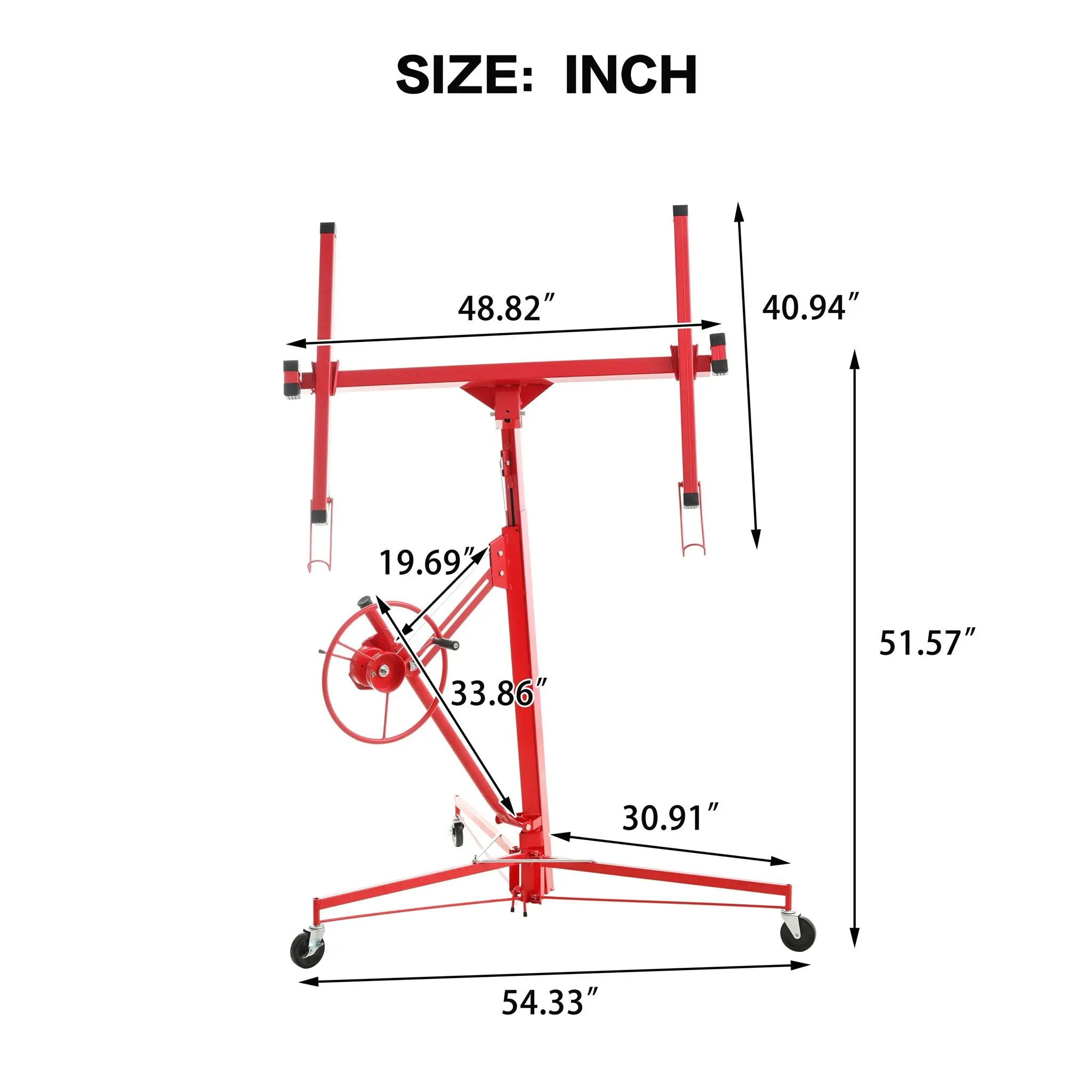Drywall Lift Panel Hoist Jack Lifter with Caster Wheels and Telescopic Arm by HouseOfZazla