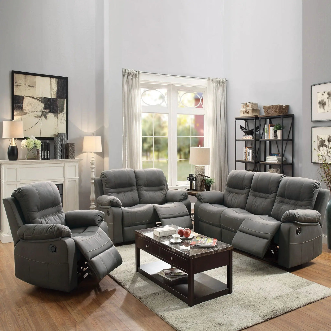 Modern Style Living Room Set With Pillow Arms by HouseOfZazla