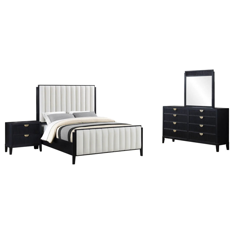 Brookmead 4-piece Upholstered Queen Bedroom Set Black by Unique Piece Furniture