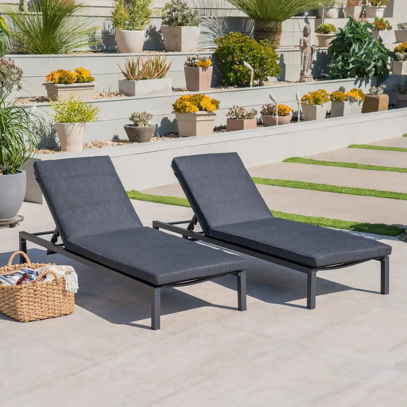 Modern Chaise Lounge with Water Resistant Fabric Cushions by HouseOfZazla