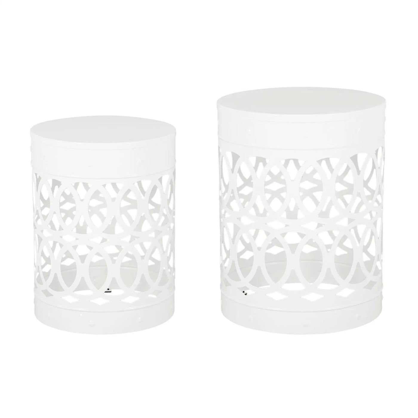 Outdoor Metal Side Table Set of 2 by HouseOfZazla