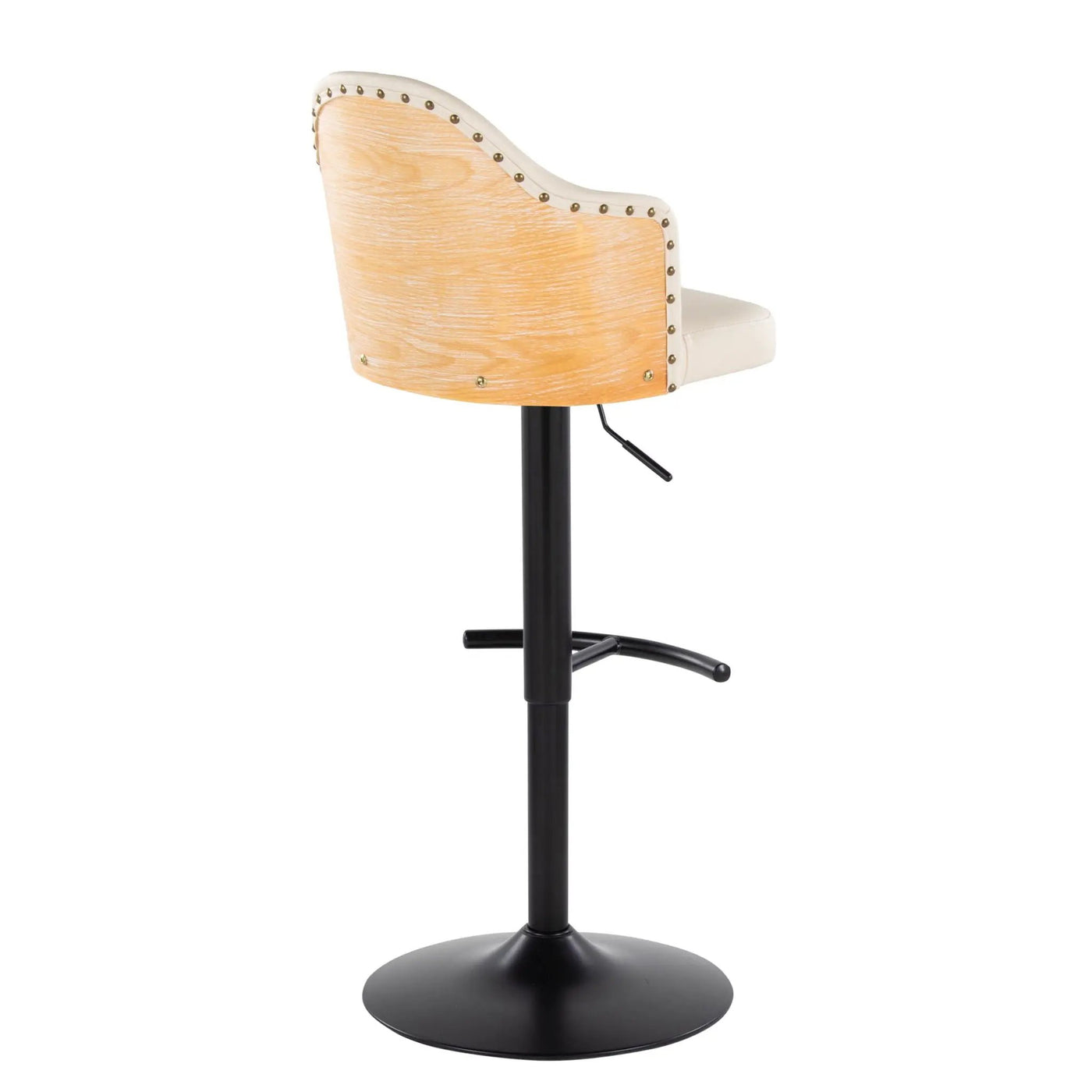 Ahoy - Contemporary Adjustable Barstool, Swivel With Rounded T Footrest (Set of 2) by HouseOfZazla