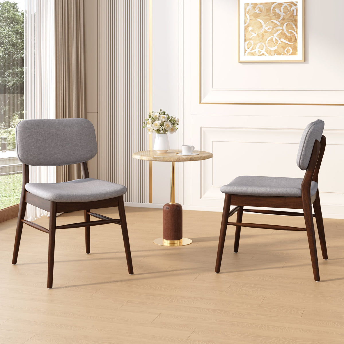 Set of 2 Mid-Century Upholstered Dining Chairs, photo 2 of 10