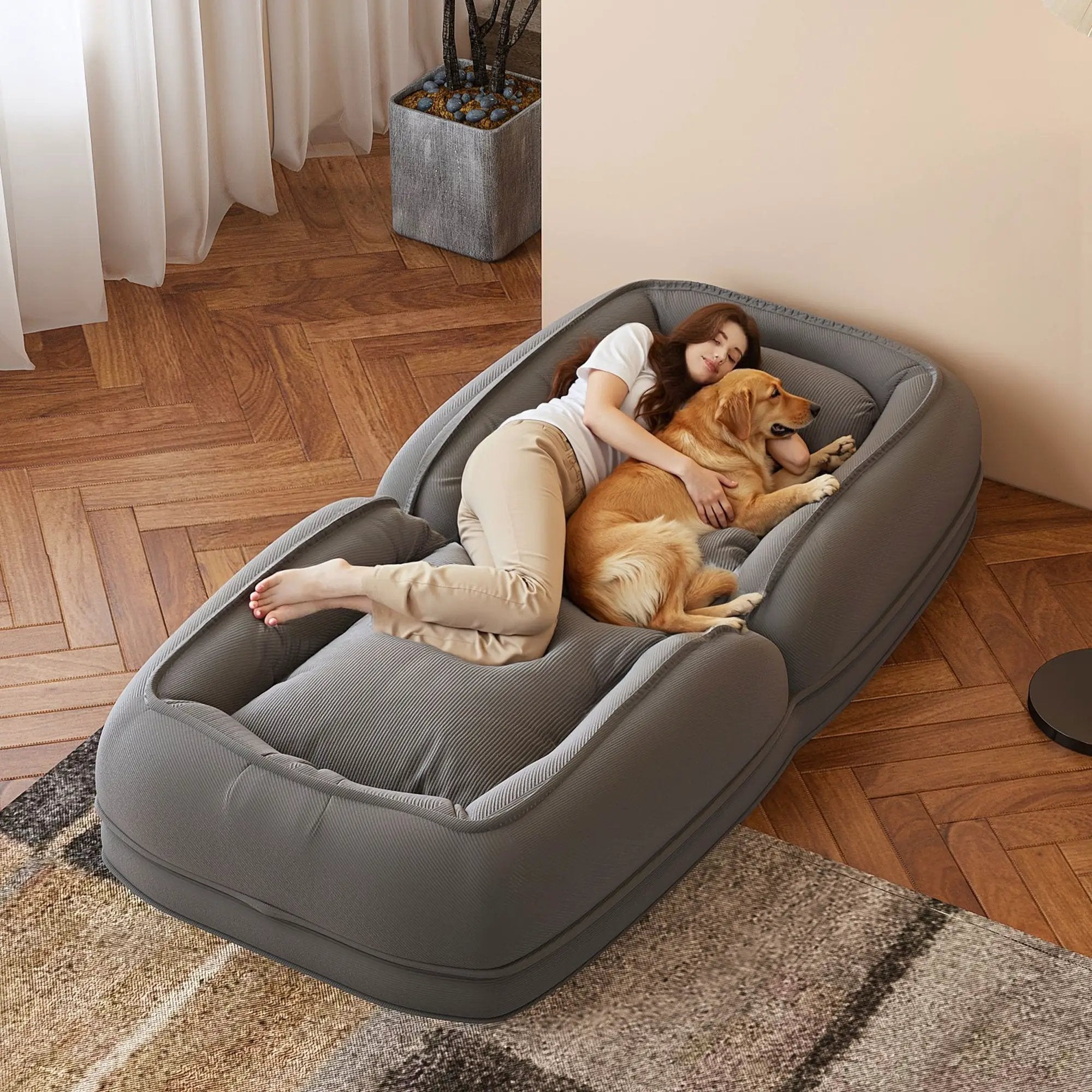 Upholstered Human Dog Bed for Adults and Pets by HouseOfZazla