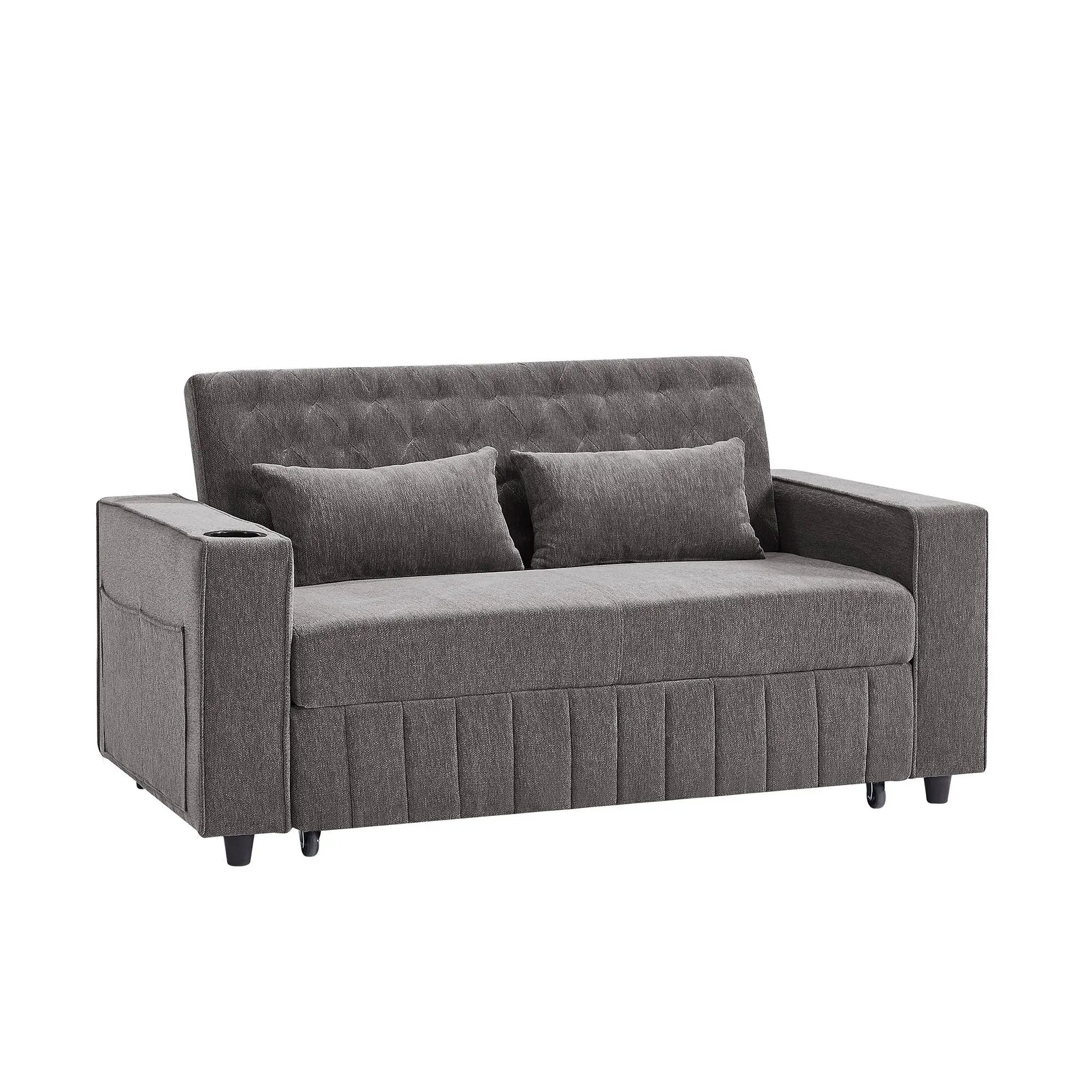 Pull-Out Sofa Bed Convertible Couch With Adjustable Backrest For Living Room by HouseOfZazla