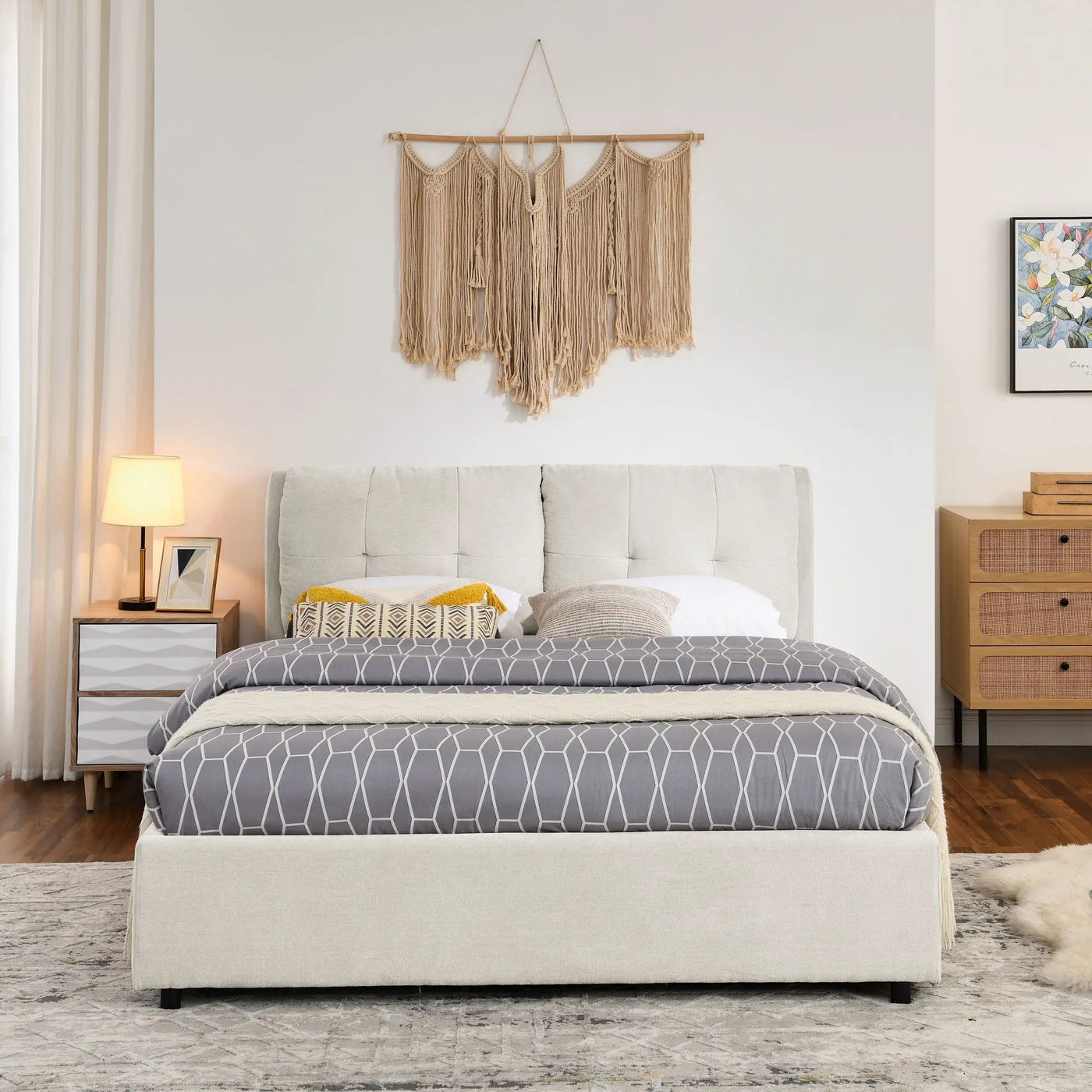 Storage Upholstered Hydraulic Platform Bed With Integrated Headboard by HouseOfZazla