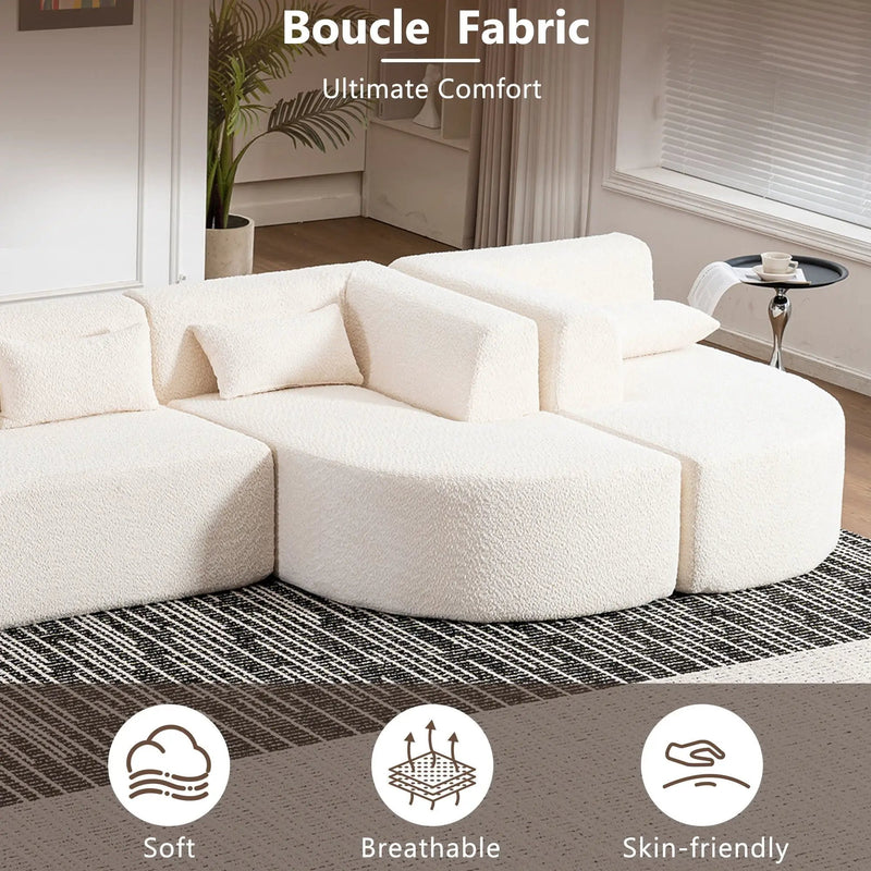 Upholstered Sofa Free Combined Sofa Couch With 2 Chaise Lounge And Five Back Pillows For Living Room by HouseOfZazla