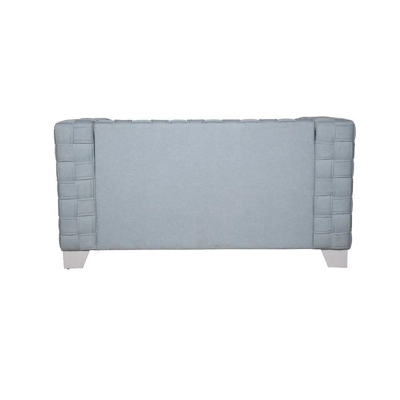 Saree - Loveseat - Light Teal Chenille & White by Unique Piece Furniture