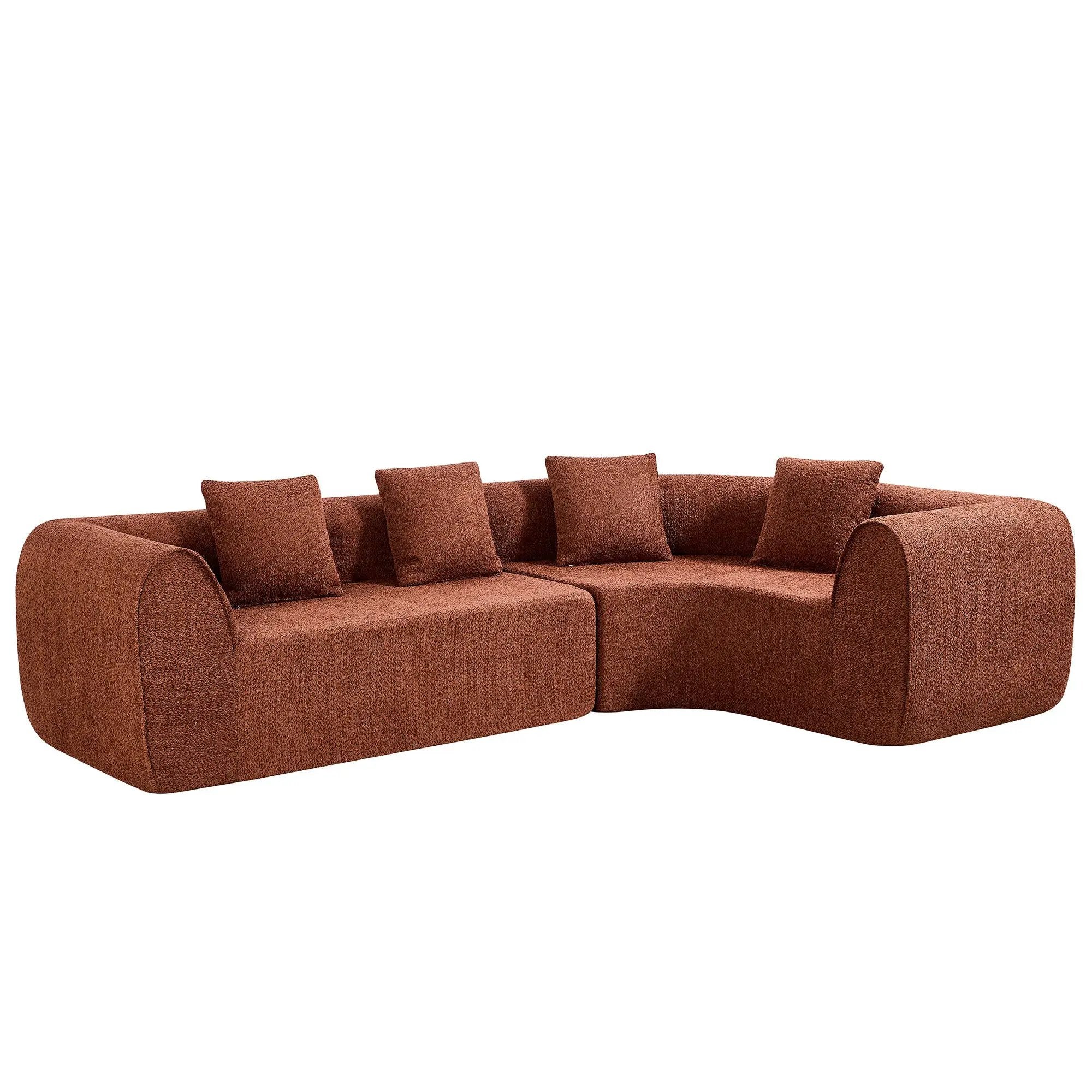 110" Modern Curved L-Shaped Modular Sectional Sofa by HouseOfZazla