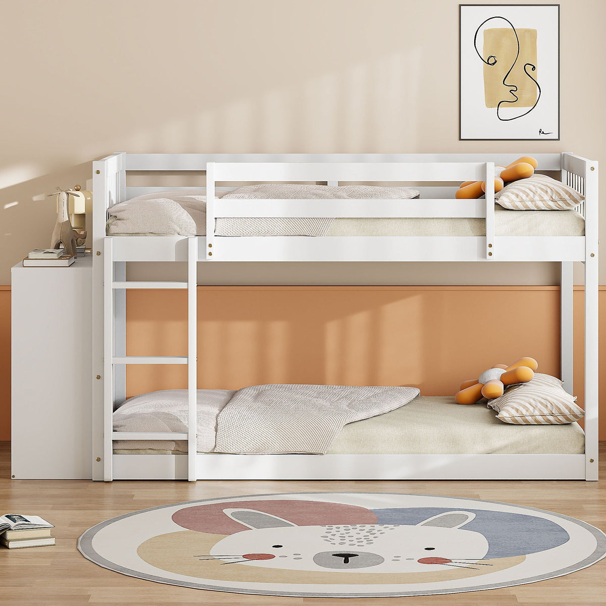 Bunk Bed With 4 Drawers and 3 Shelves - Solid Pine Wood, photo 18 of 24