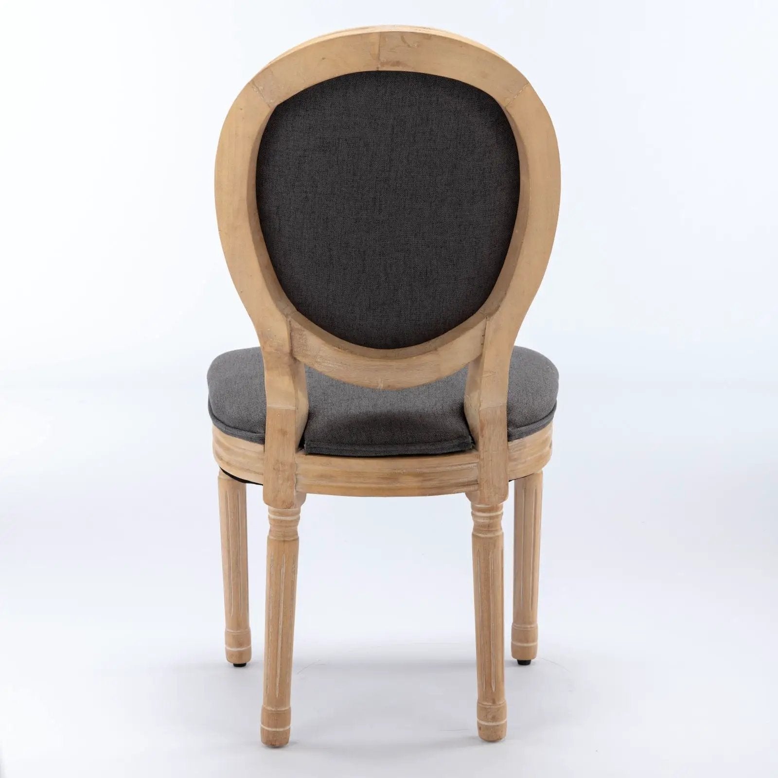 French Style Solid Wood Frame Antique Painting Fabric Back Dining Chair (Set of 2) by Unique Piece Furniture
