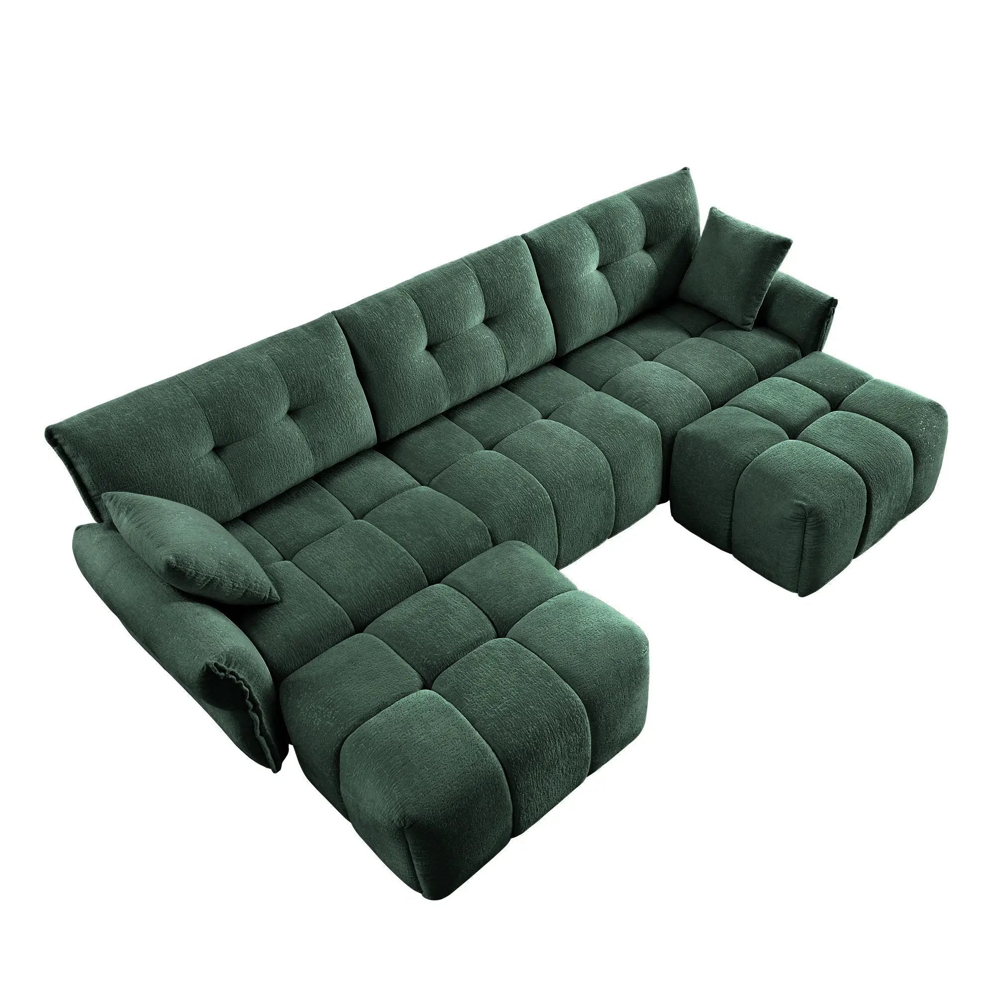 Sofa Set With Ottoman And Pillows, Textured, High Resilience Cushions by Unique Piece Furniture