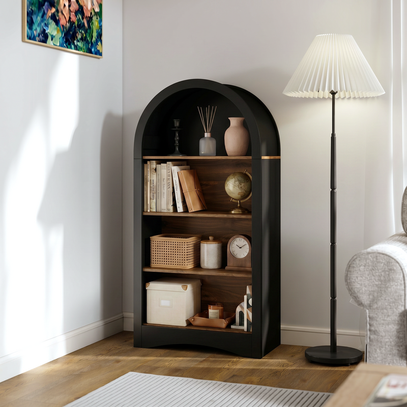 47" Freestanding Display Rack with Woodgrain Shelves, photo 2 of 10