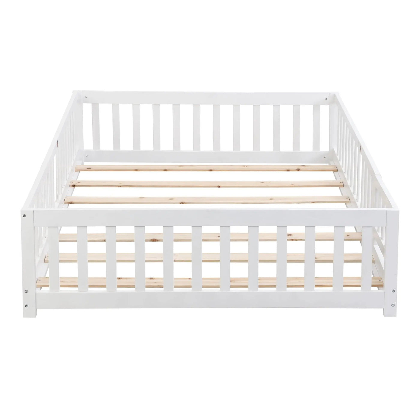 Solid Wood Floor Bed With Door And Fence For Children by HouseOfZazla