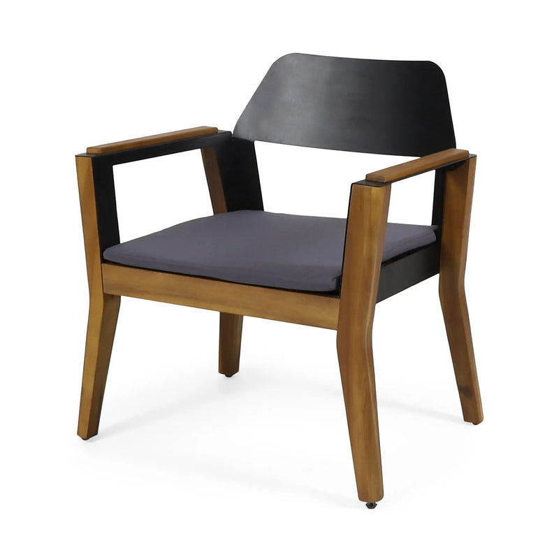 Soho Transitional Style Outdoor Club Chair (Set of 2) with Cushions - Teak by HouseOfZazla