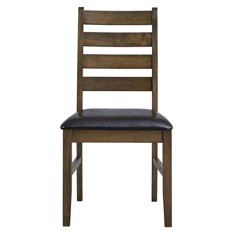 Damica - Side Chair (Set of 2) - Brown Synthetic Leather & Walnut by Unique Piece Furniture