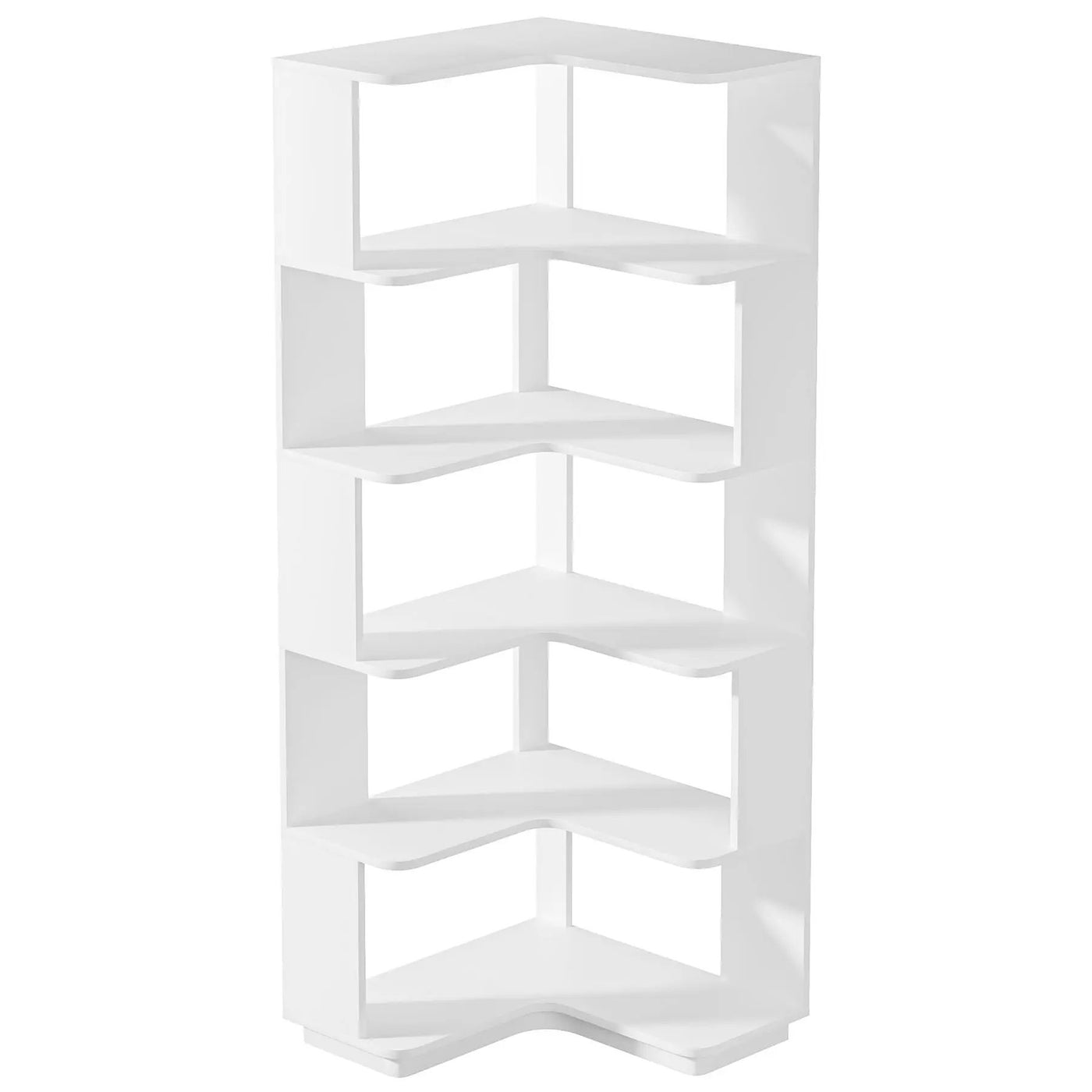 6 Tier Corner Bookshelf, L-Shaped Freestanding Shelf With Anti Drop Panels by HouseOfZazla