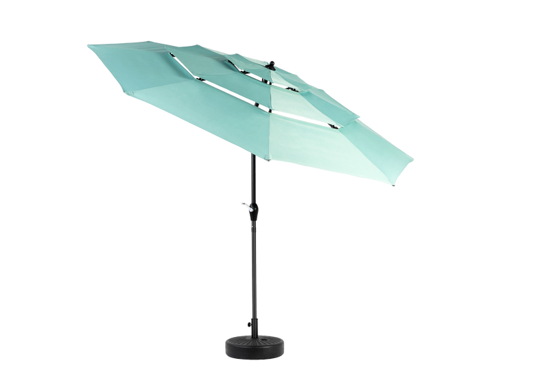 Aluminium 10ft 3 Tier Auto-Tilt Outdoor Patio Umbrella - Light Green by HouseOfZazla