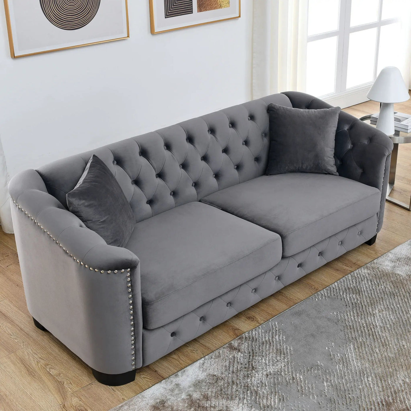 Modern Chesterfield Sofa With Tufted Backrest For Living Room by HouseOfZazla