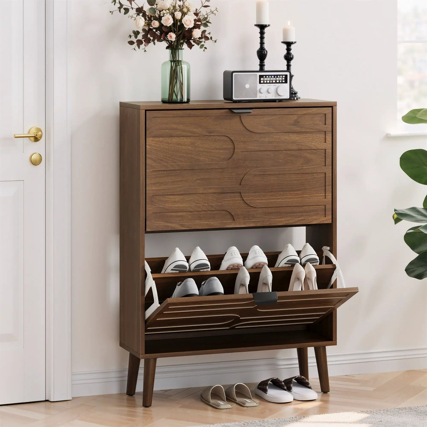 Medieval - Independent Shoe Cabinet With 2 Flip Drawers by HouseOfZazla