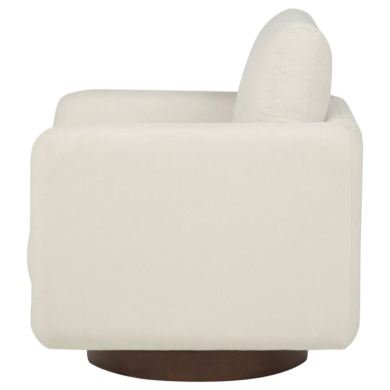 Iris Fabric Upholstered Swivel Accent Chair Ivory by Unique Piece Furniture