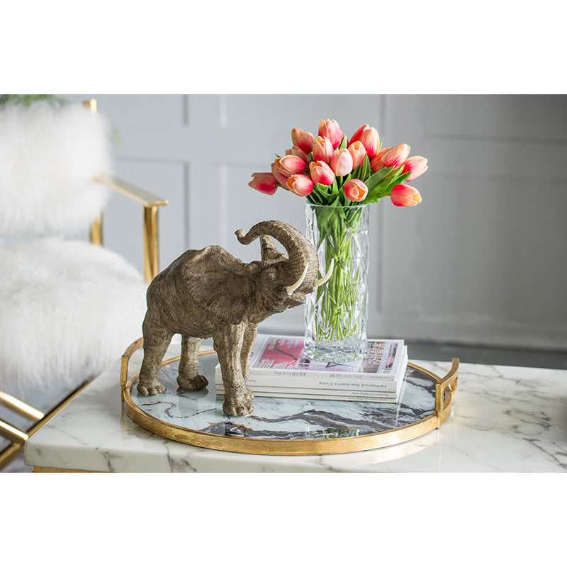 Polyresin Elephant Accent Decorative Object with Trumpeting Design - Black/Polyresin, photo 6 of 9