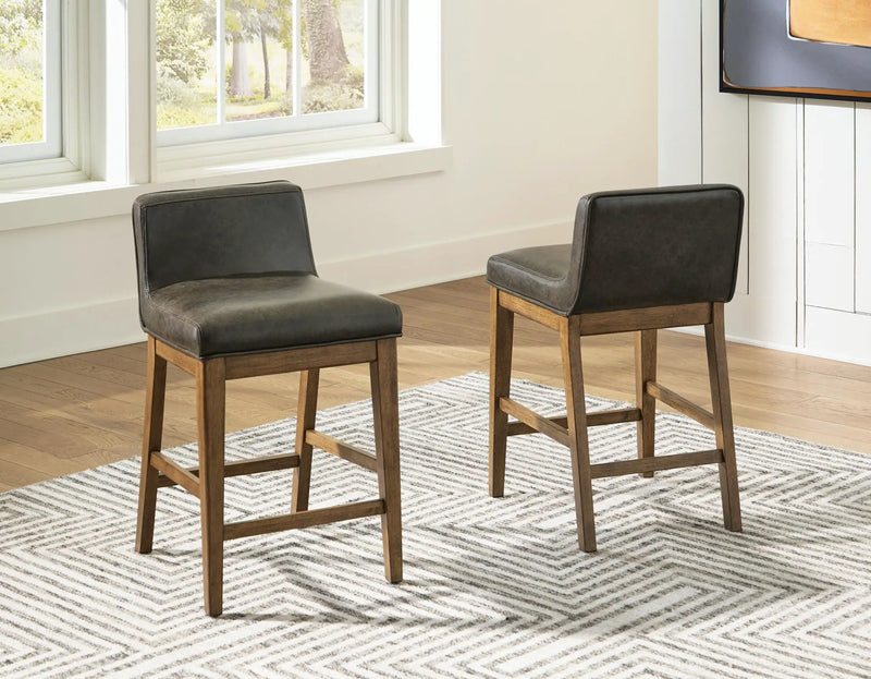 Cabalynn - Upholstered Barstool (Set of 2) - Two-tone Brown by Unique Piece Furniture