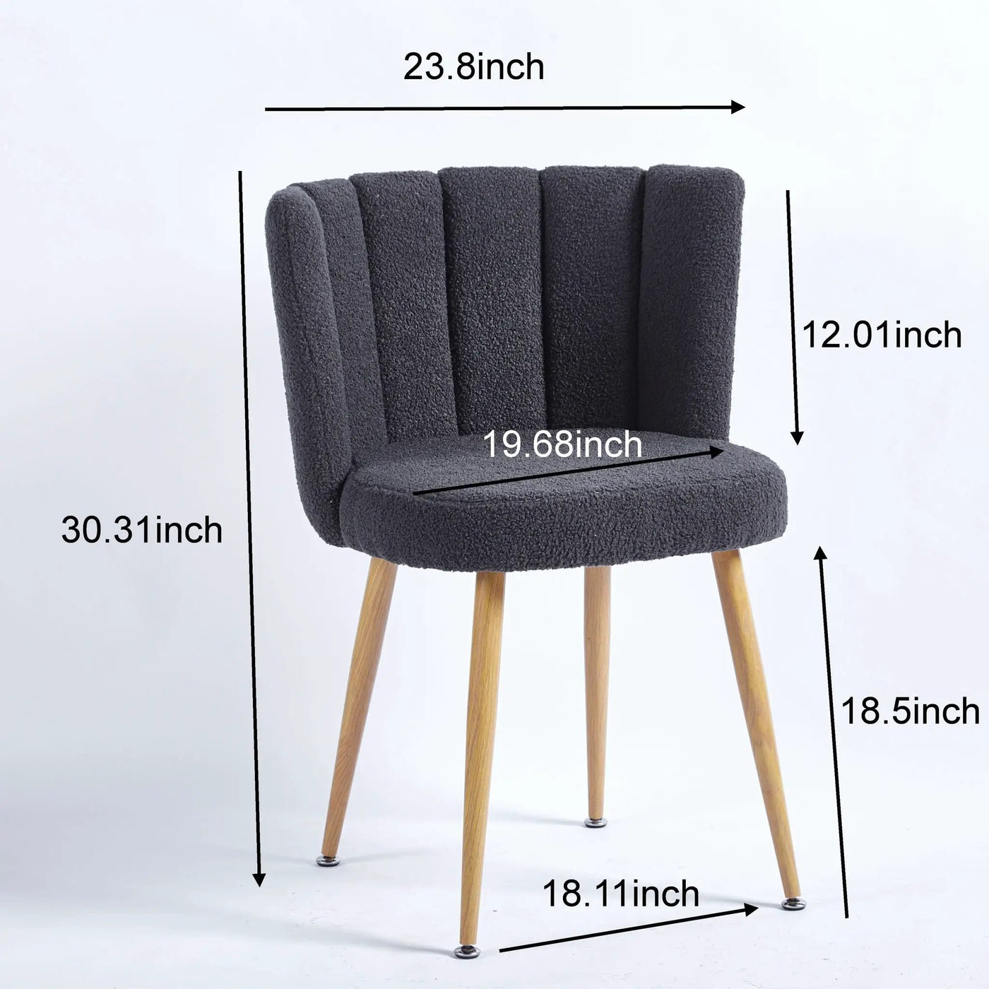 Modern Dining Chair (Set of 2) With Iron Tube Wood Color Legs, Shorthair Cushions And Comfortable Backrest, Suitable For Dining Room, Living Room, Cafe, Simple Structure by Unique Piece Furniture