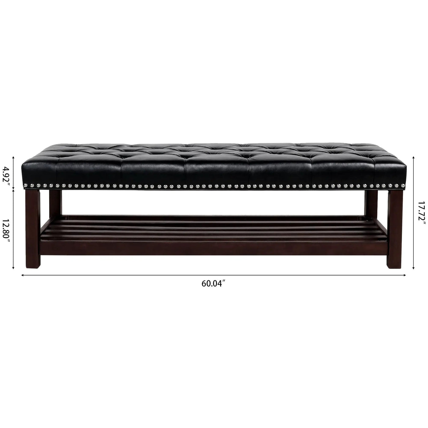 Bedroom End Of Bed Bench Tufted Upholstered End Of Bed Bench End Of Bed Entrance Shoe Bench With Nailhead Trim And Shelf Bedroom Upholstered Bench Living Room Shoe Rack Footstool by HouseOfZazla