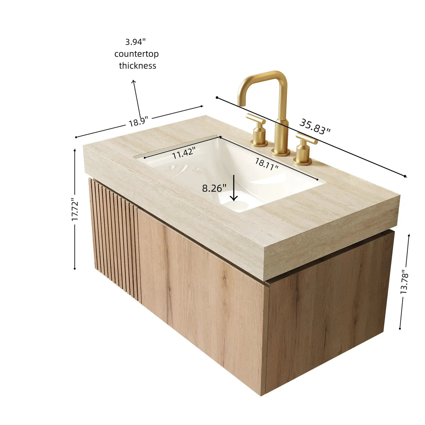 MURI 36" Bathroom Vanity & Sink by HouseOfZazla