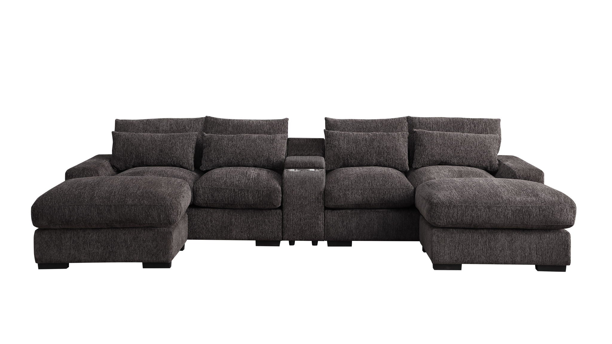 Nyeisha - Piece Upholstered Sofa & Chaise - Coffee by HouseOfZazla