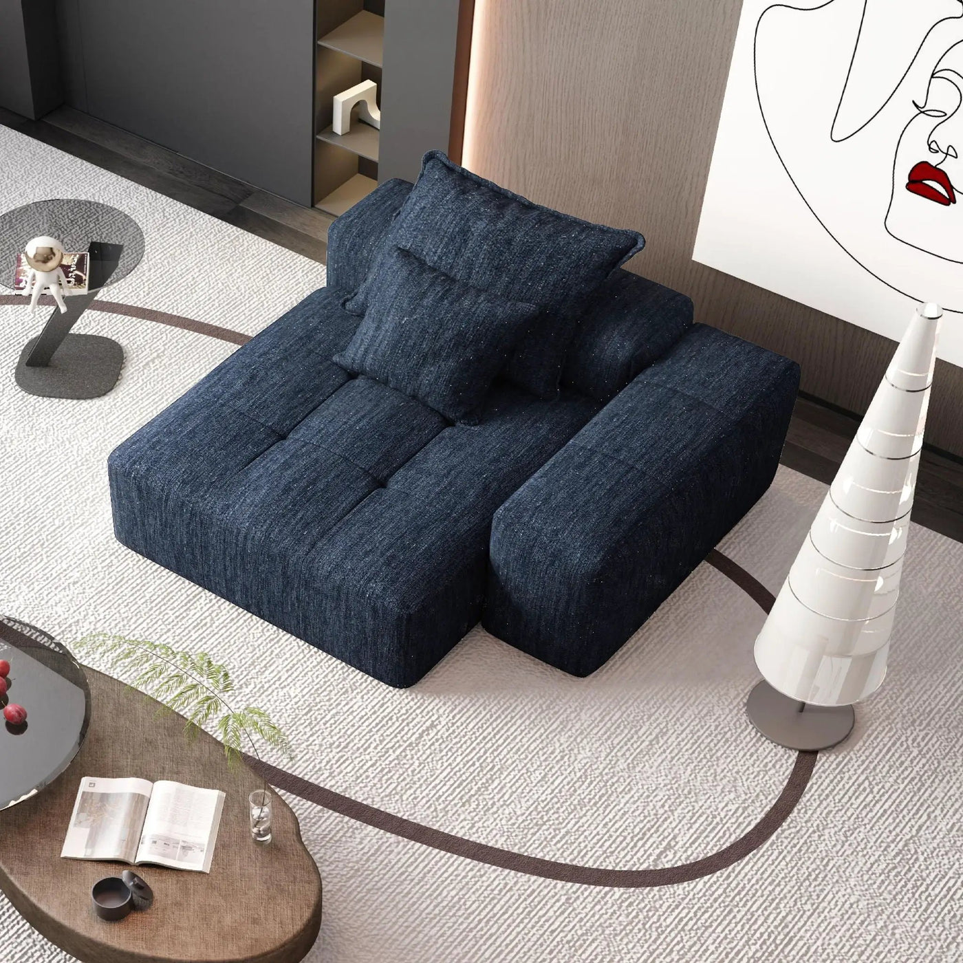 Modern Oversized Modular Sectional Sofa with Sparkling Chenille Fabric by HouseOfZazla