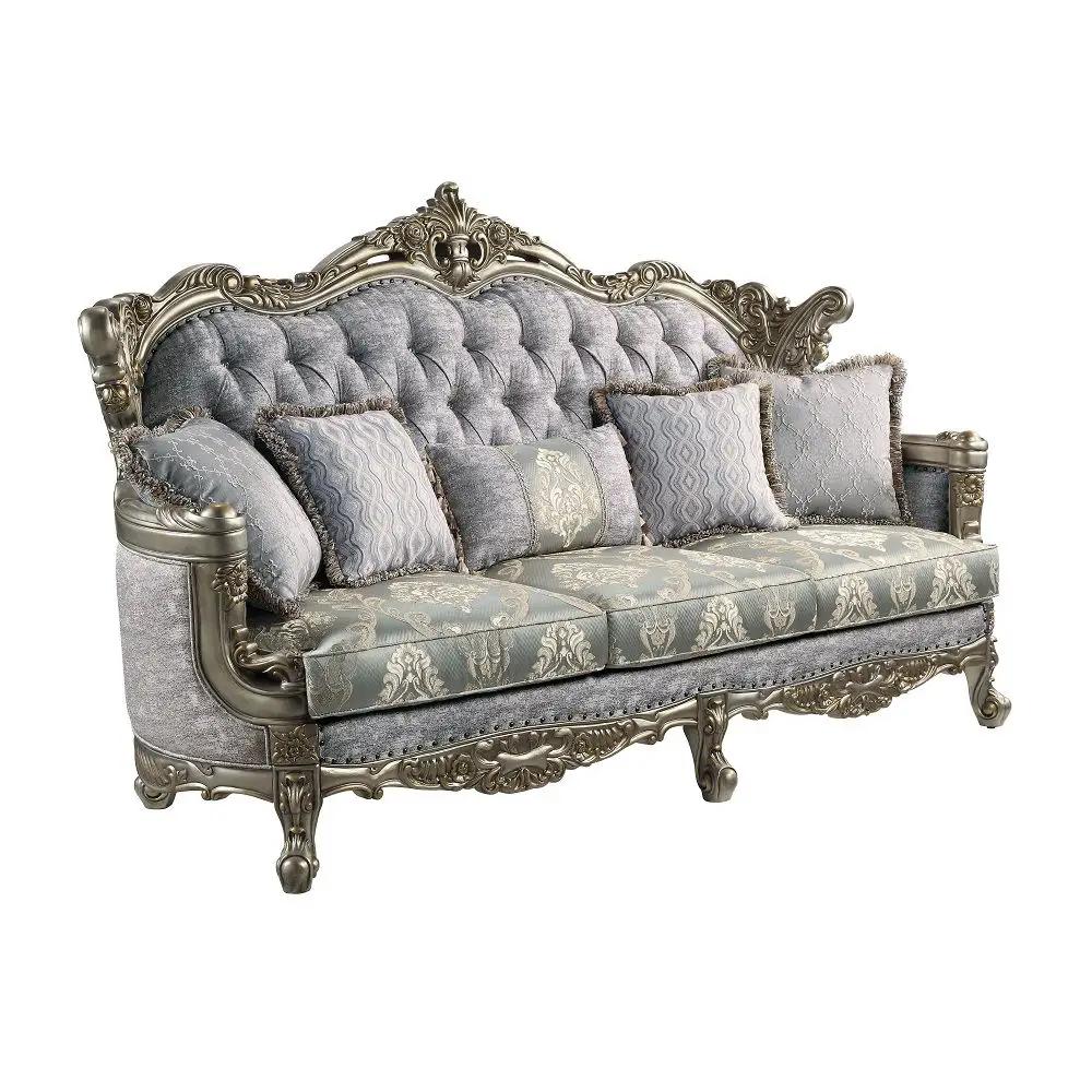 Miliani - Sofa With 5 Pillows - Fabric & Antique Bronze by Unique Piece Furniture