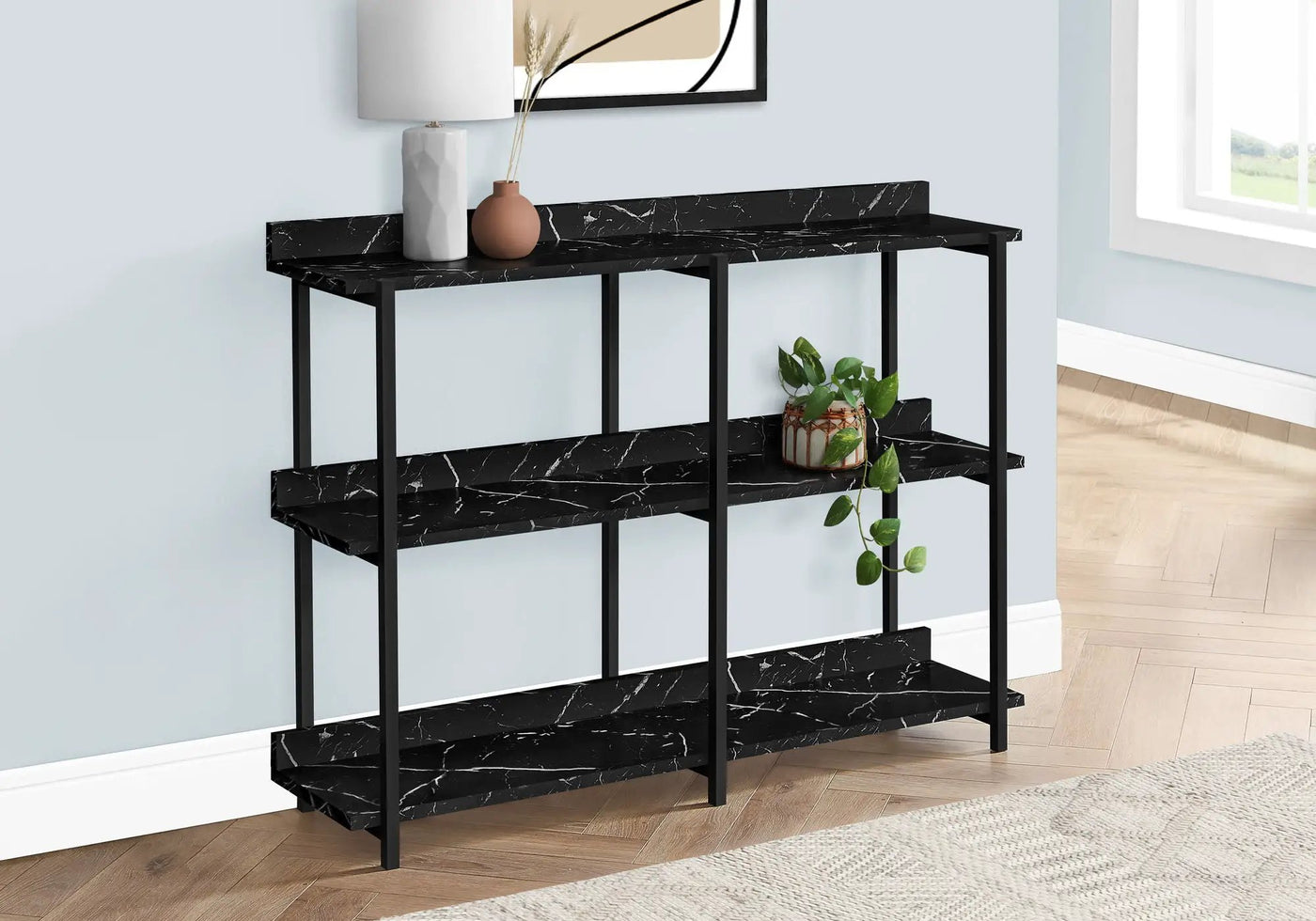 Accent Console Table for Entryway, Symmetrical Display by HouseOfZazla