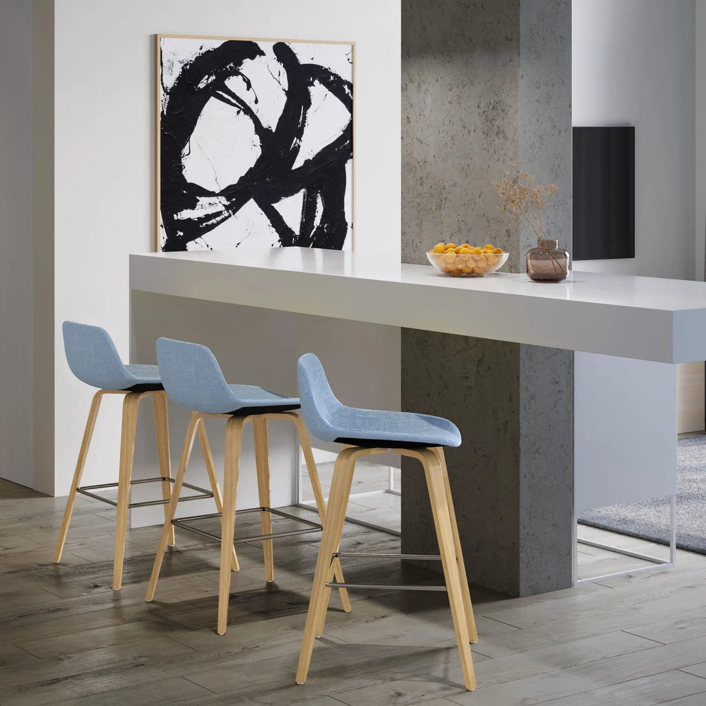 Randolph Bentwood - Upholstered Counter / Bar Height Stool (Set of 2) by HouseOfZazla