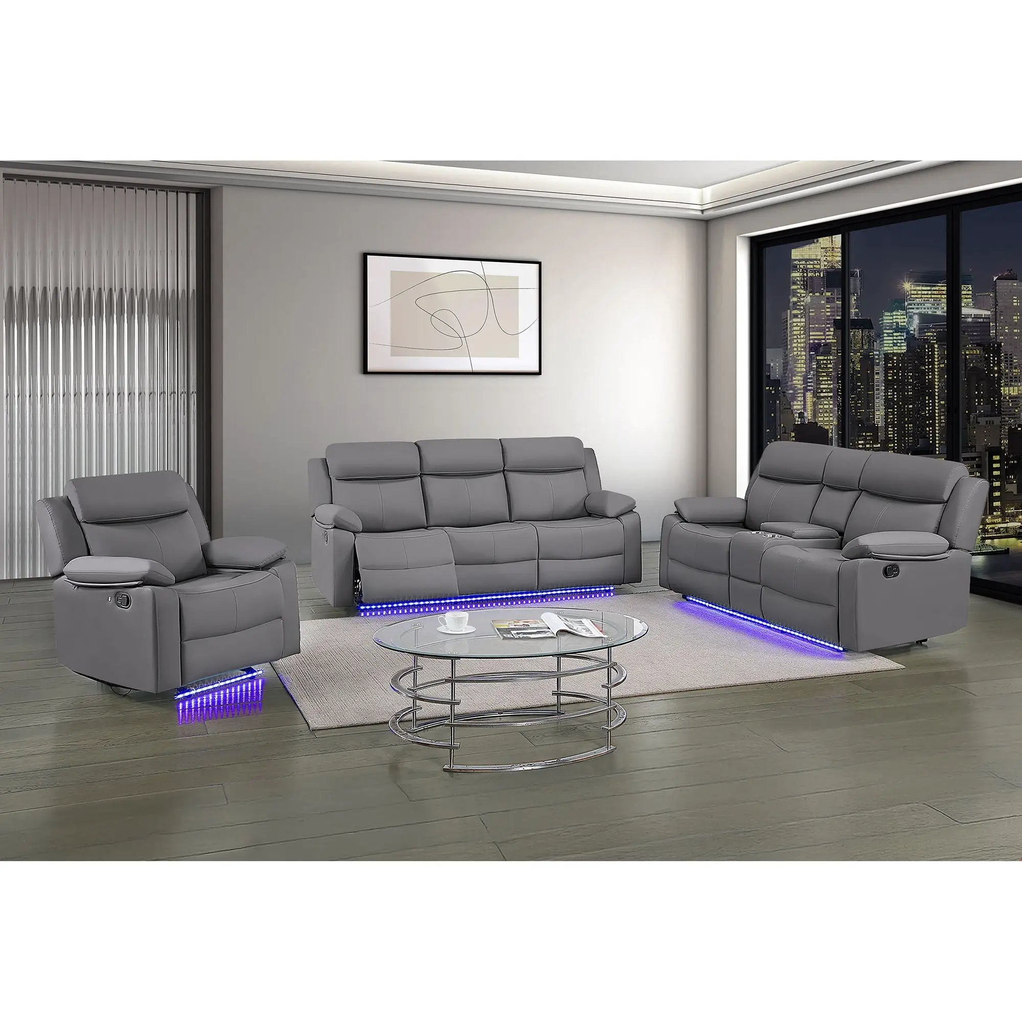 Blanche - Reclining Sofa With LED Lights by Unique Piece Furniture