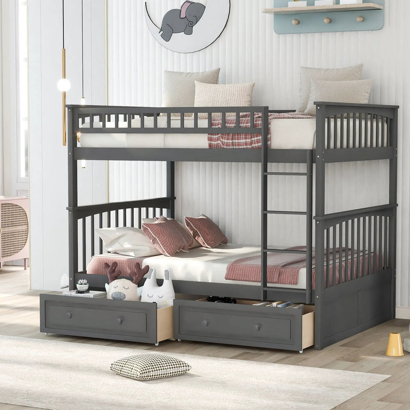 Bunk Bed With Drawers, Convertible Design by Unique Piece Furniture