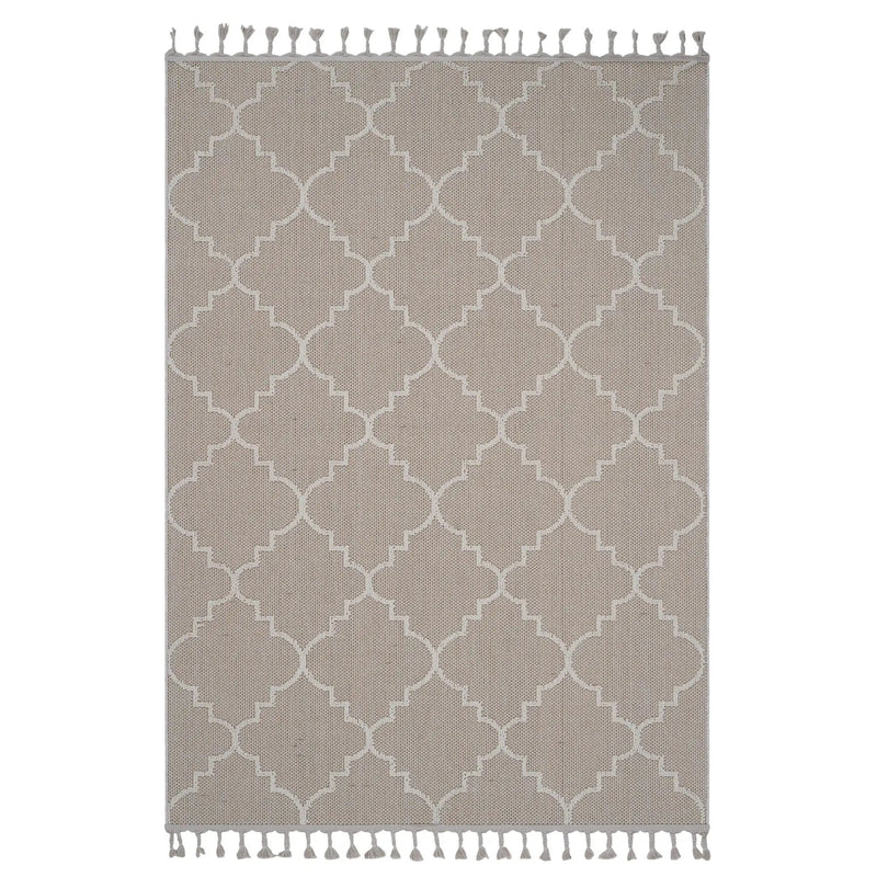 Guros - 4' X 6' Trellis Indoor / Outdoor Area Rug - Ivory by HouseOfZazla