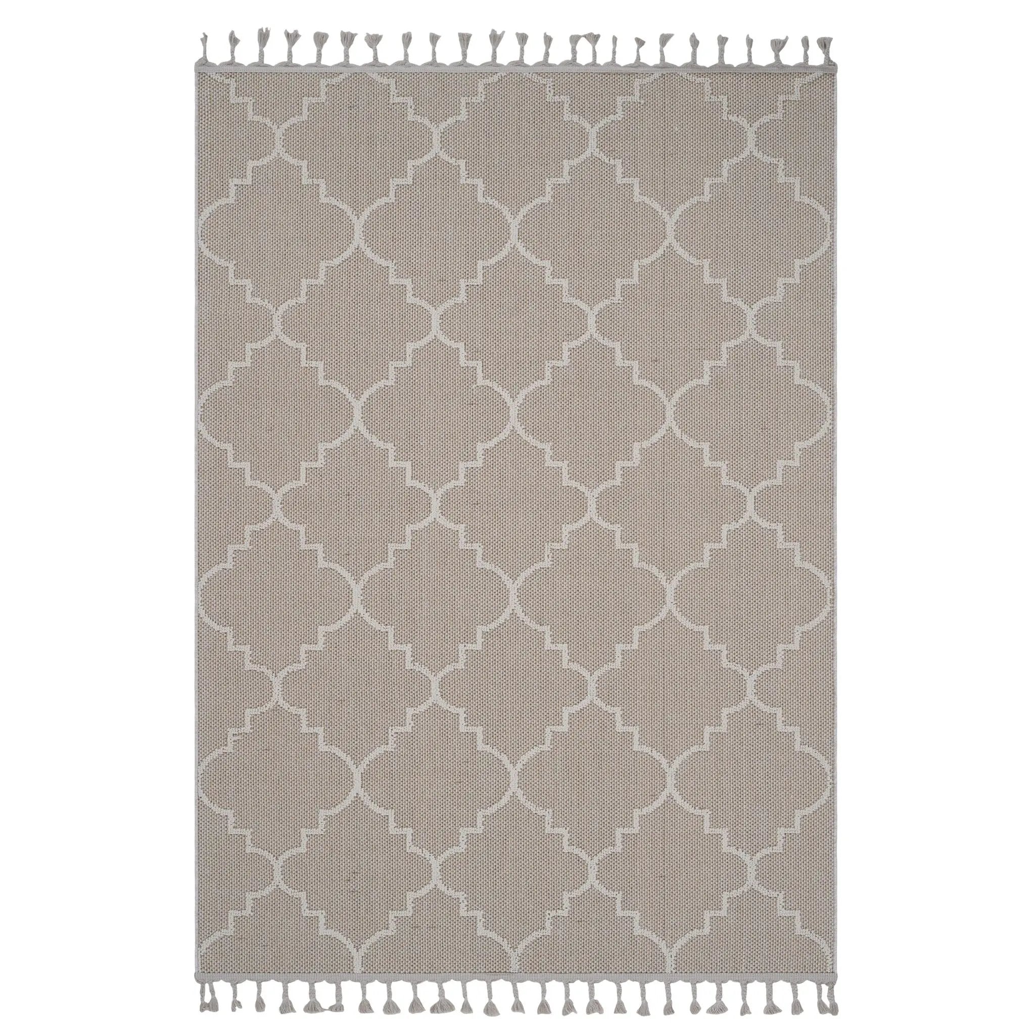 Guros - 8' X 10' Trellis Indoor / Outdoor Area Rug - Ivory by Unique Piece Furniture
