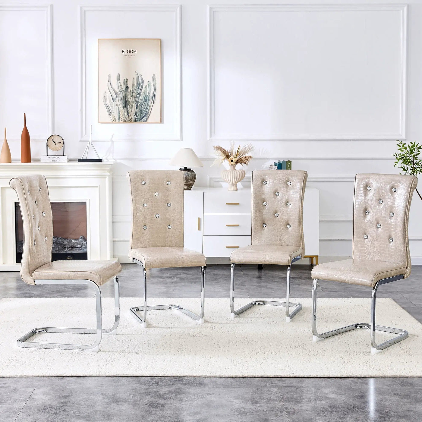 Elegant Design Upholstered Dining Chairs by HouseOfZazla