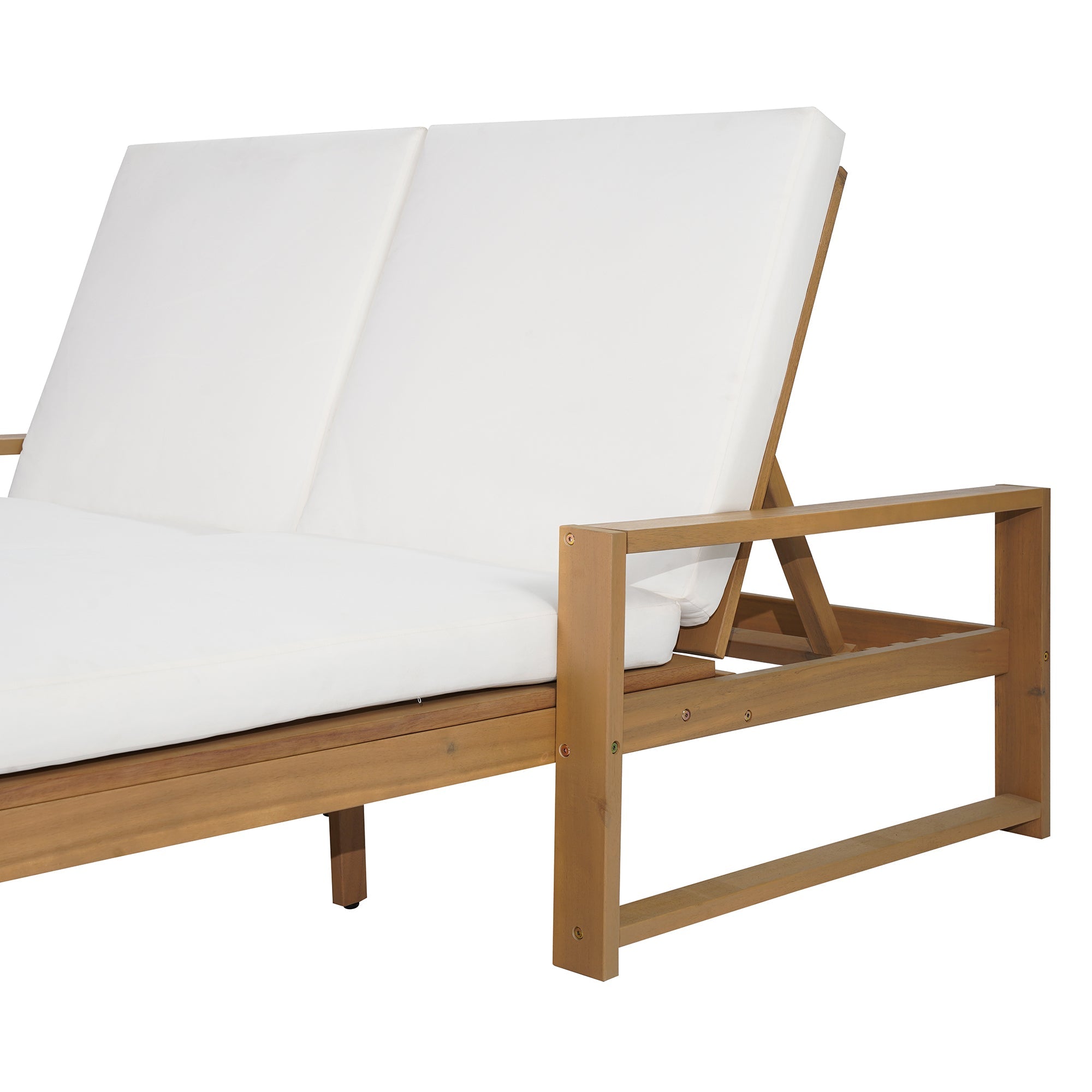 TREXM Outdoor Double Lounge Chair with 5-Position Adjustable Backrest by HouseOfZazla