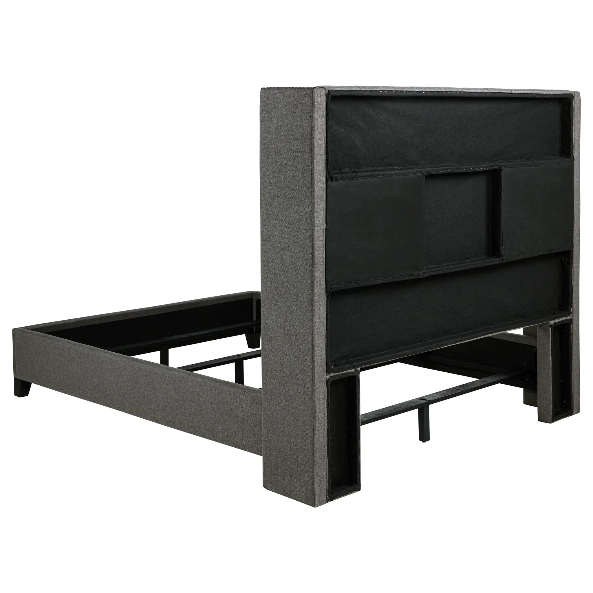 Lendra - Upholstered Wingback Bed With Tufted Headboard by HouseOfZazla
