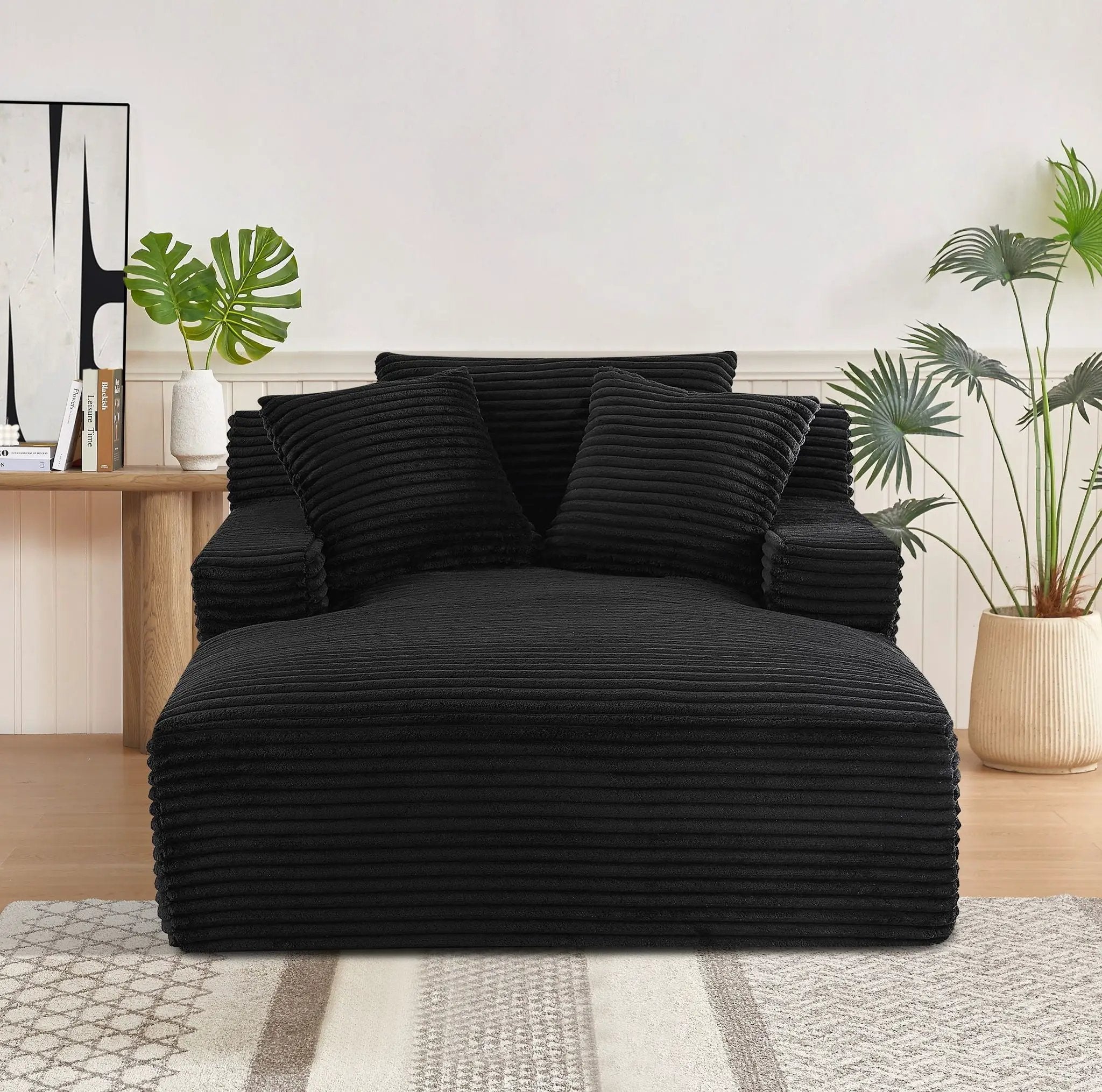 Cloudline - Oversized Chaise Lounge, Modern Comfy Couch With Full Foam Cushioning, Cozy Sleeper Sofabed by HouseOfZazla