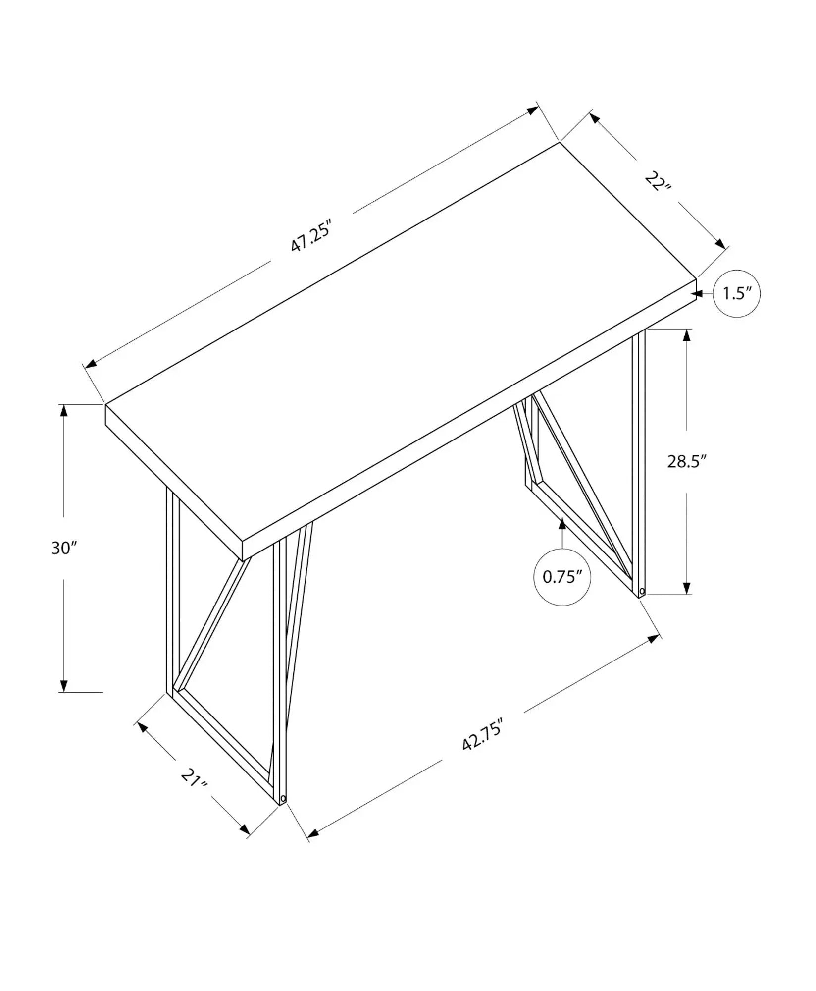 Computer Desk For Home Office Laptop, Contemporary & Modern - White by HouseOfZazla