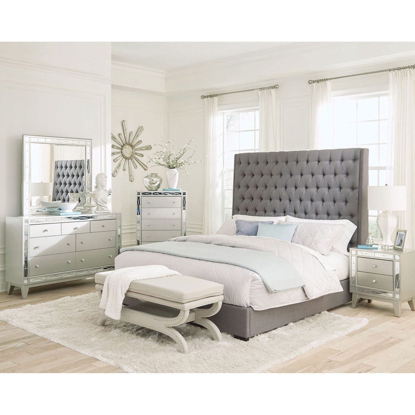 Copper - Tufted Upholstered Panel Bed by HouseOfZazla